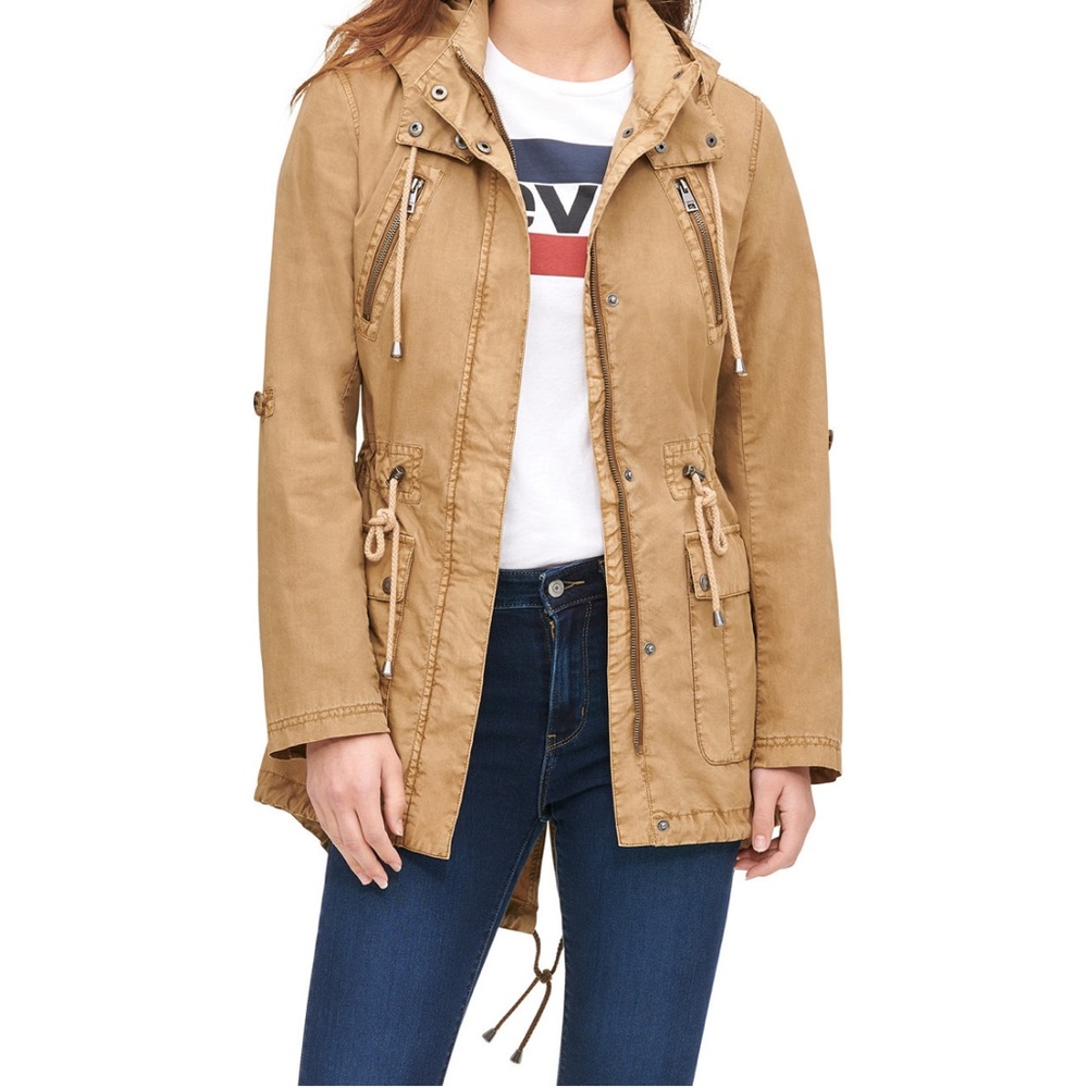 Levi’s women’s hooded utility jacket Dull Gold Size XS NWT